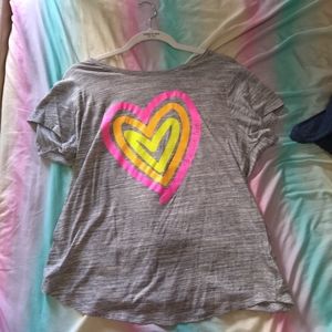 Gray Justice shirt with hearts